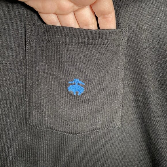 Brooks Brothers T Shirt Men XXL 2XL Black Short Sleeve Crew Neck Pocket Logo Tee - Picture 4 of 11